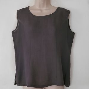 Gray Sleeveless Sheer Blouse